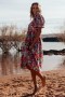 Baltic Born Aimee Puff Sleeve Midi Dress Pink Multi | Clothing Midi Dresses