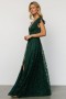 Baltic Born Alexa Embroidered Sequin Maxi Dress Dark Green | Clothing Embellished + Sequin