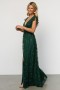 Baltic Born Alexa Embroidered Sequin Maxi Dress Dark Green | Clothing Embellished + Sequin
