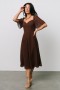 Baltic Born Colette Sweetheart Midi Dress Espresso | Clothing Midi Dresses