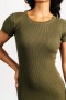 Baltic Born Dana Ribbed Midi Dress Olive | Clothing Midi Dresses
