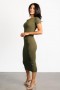 Baltic Born Dana Ribbed Midi Dress Olive | Clothing Midi Dresses