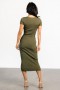Baltic Born Dana Ribbed Midi Dress Olive | Clothing Midi Dresses