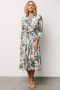 Baltic Born Eunice Button Midi Dress Ivory + Blue Floral | Clothing Midi Dresses