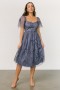 Baltic Born Gwyneth Tulle Midi Dress Slate Blue Multi | Clothing Tulle Styles