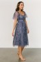 Baltic Born Gwyneth Tulle Midi Dress Slate Blue Multi | Clothing Tulle Styles