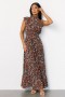 Baltic Born Kearny Ruffle Maxi Dress Brown Multi Floral | Clothing Guest Dresses