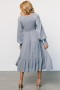 Baltic Born Lainey Smocked Dotted Midi Dress Dusty Blue | Clothing Midi Dresses