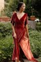Baltic Born Meghan Velvet Wrap Maxi Dress Terracotta | Clothing Maxi Dresses