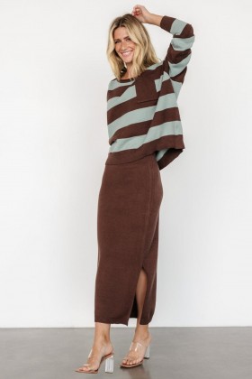 Baltic Born Carlotta Sweater + Skirt Set Brown + Turquoise | Clothing Sweaters