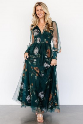 Baltic Born Layla Tulle Maxi Dress Deep Topaz Floral | Clothing Maxi Dresses