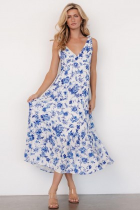 Baltic Born Mariah Tank Dress Blue Floral | Clothing Maxi Dresses