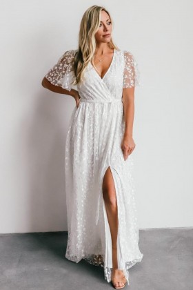 Baltic Born Marseille Embossed Maxi Dress White | Clothing Maxi Dresses