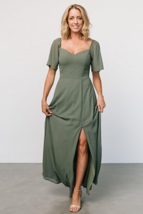 Baltic Born Sierra Sweetheart Maxi Dress Dark Sage | Clothing Guest Dresses