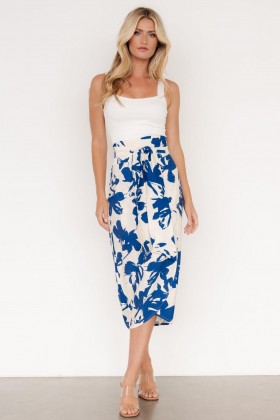 Baltic Born Vista Wrap Midi Skirt Blue Print | Clothing Midi Dresses