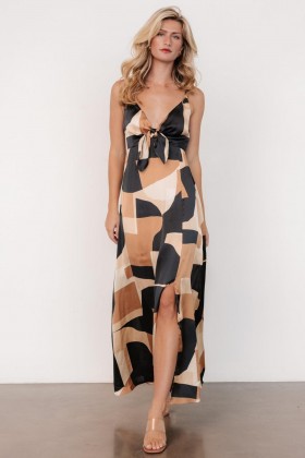 Baltic Born Xanthe Slip Dress Midnight + Taupe Print | Clothing Midi Dresses