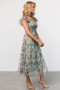  발틱 본 클레멘타인 튤 미디 드레스 세이지 멀티 플로럴 | 의류 미디 드레스