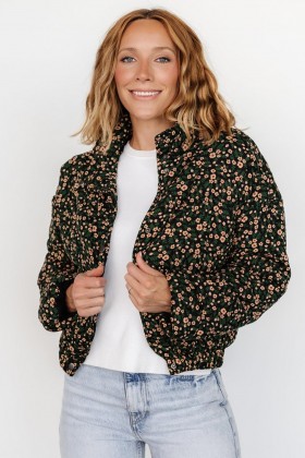  발틱 본 에즈라 퍼퍼 재킷 블랙 프린트 | 의류 아우터