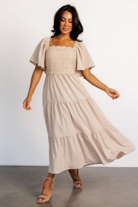  발틱 본 파우나 레이스 탑 드레스 내추럴 | 의류 맥시 드레스