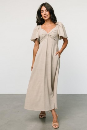  발틱 본 인디 백 타이 드레스 오트밀 | 의류 미디 드레스