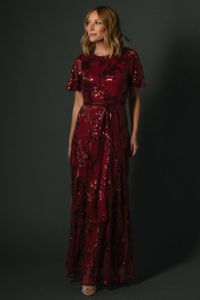  발틱 본 뮤즈 스팽글 맥시 드레스 와인 | 의류 게스트 드레스