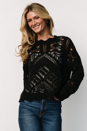  발틱 본 로즈버그 니트 스웨터 탑 블랙 | 의류 블라우스 + 셔츠