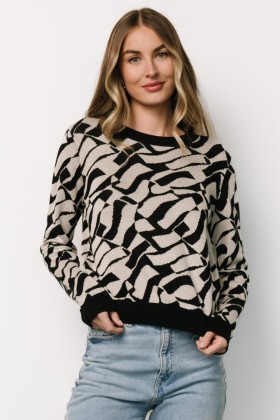  Pletený svetr Baltic Born Petra, černá + slonovinová | Oblečení Svetry