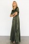  Baltic Born Agnes Satin Maxi Dress, katajanvihreä | Clothing Guest Dresses