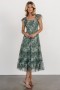  Baltic Born Clementine Tulle Midi Dress Dusty Green Print | Vaatteet Midi Mekot
