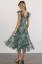  Baltic Born Clementine Tulle Midi Dress Dusty Green Print | Vaatteet Midi Mekot