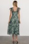  Baltic Born Clementine Tulle Midi Dress Dusty Green Print | Vaatteet Midi Mekot