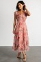  Baltic Born Clementine Tulle Midi Dress Pink Rose Floral | Vaatteet Midi Mekot