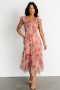  Baltic Born Clementine Tulle Midi Dress Pink Rose Floral | Vaatteet Midi Mekot