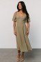  Baltic Born Colette Sweetheart Midi Dress Dusty Olive | Clothing Guest Dresses