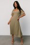  Baltic Born Colette Sweetheart Midi Dress Dusty Olive | Clothing Guest Dresses