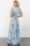  Baltic Born Cressida Tulle Maxi Dress Sininen + Luonnonvalkoinen Kukallinen | Vaatteet Vieraiden Mekot