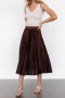 Baltic Born Demetria Pleated Midi Skirt Tummanruskea | Vaatteet Hameet