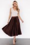 Baltic Born Demetria Pleated Midi Skirt Tummanruskea | Vaatteet Hameet