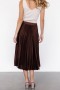 Baltic Born Demetria Pleated Midi Skirt Tummanruskea | Vaatteet Hameet