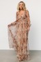  Baltic Born Desiree Tulle Maxi Dress Taupe Floral | Vaatteet Maximekot