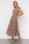  Baltic Born Emma Smocked Tulle Dress Taupe | Clothing Guest Dresses