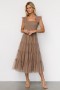  Baltic Born Emma Smocked Tulle Dress Taupe | Clothing Guest Dresses