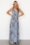  Baltic Born Kamila Tulle Maxi Dress Dusty Blue Floral | Clothing Guest Dresses