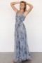  Baltic Born Kamila Tulle Maxi Dress Dusty Blue Floral | Clothing Guest Dresses