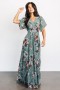  Baltic Born Katherine Maxi Dress Dusty Green Floral | Clothing Guest Dresses
