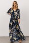  Baltic Born Kia Kimono Maxi Dress Navy Floral | Clothing Guest Dresses