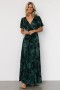  Baltic Born Leslie Velvet Maxi Dress Jade + Black | Vaatteet Maksimekot