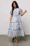  Baltic Born Mirabel Eyelet Midi Dress Valkoinen + Sininen | Vaatteet Midimekot