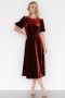  Baltic Born Nita Velvet Midi Dress Deep Cinnamon | Vaatteet Midimekot