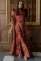  Baltic Born Paula Satin Maxi Dress Terracotta Floral | Clothing Guest Dresses